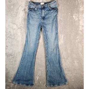 Oliver Logan The Russel‎ Flare Jeans Women's 30X33 (Tag 28) Split Hem Distressed